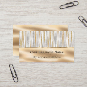 Silver Gold Glitzy Stripes Business name website Business Card
