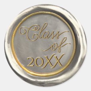 Silver & Gold Graduation Class Wax Seal Stickers