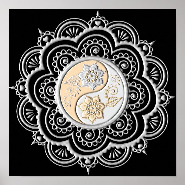 Silver & Gold Mandala Poster (Front)