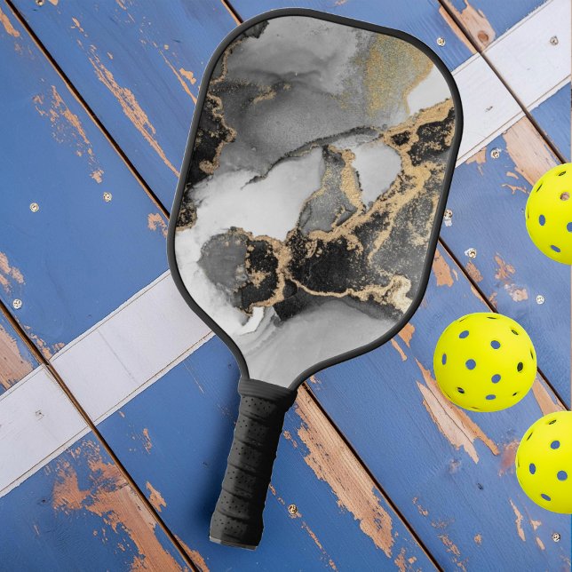 Silver & Gold Marble Stone  Pickleball Paddle (Creator Uploaded)