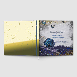 Silver Gold Navy Clear Acrylic Wedding Invitation Guest Book