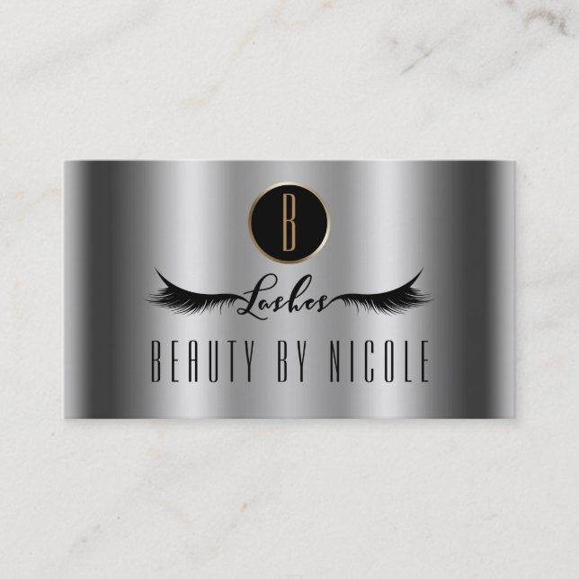 Silver Gold Shine Eyelashes Customer Loyalty Card (Front)