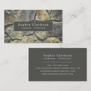 Silver & Gold Slate Effect, Rustic Business Card