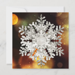Silver & Gold Snowflake Crystal Sparkle Holiday Card