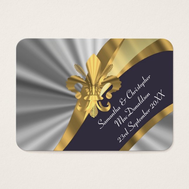 Silver, gold wedding favour thank you tag (Front)
