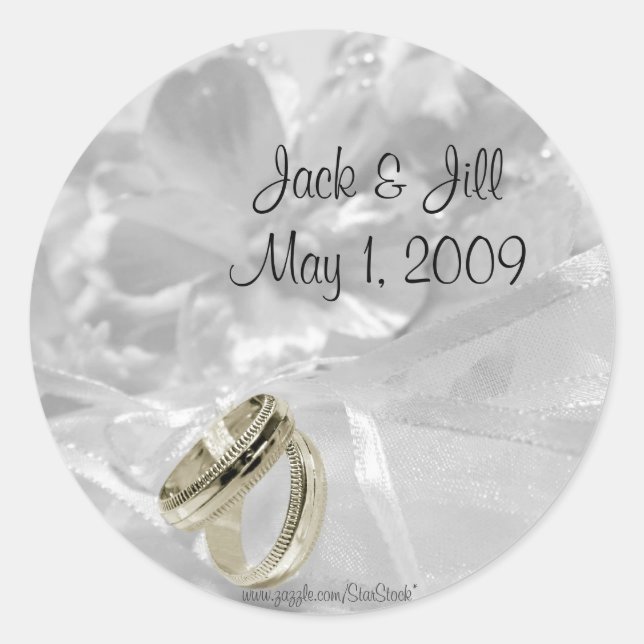 Silver Gold Wedding Themed Stickers (Front)