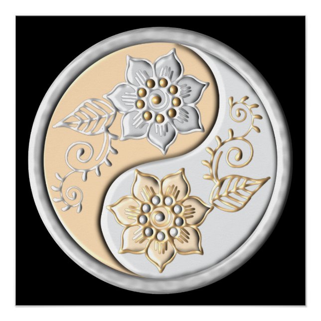 Silver & Gold Yin Yang Poster (Front)