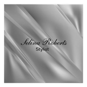 Silver gradient diagonal lines poster