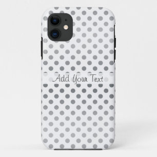 Silver Gradient Polka Dots by Shirley Taylor iPhone 11 Case