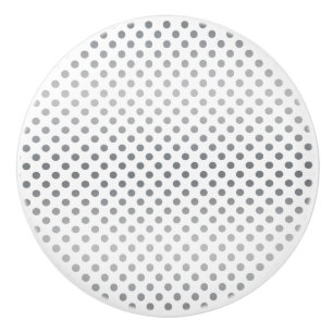 Silver Gradient Polka Dots by Shirley Taylor Ceramic Knob