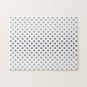 Silver Gradient Polka Dots by Shirley Taylor Jigsaw Puzzle