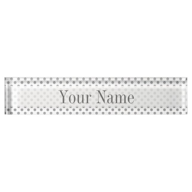 Silver Gradient Polka Dots by Shirley Taylor Nameplate (Front)