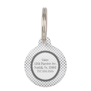 Silver Gradient Polka Dots by Shirley Taylor Pet Tag