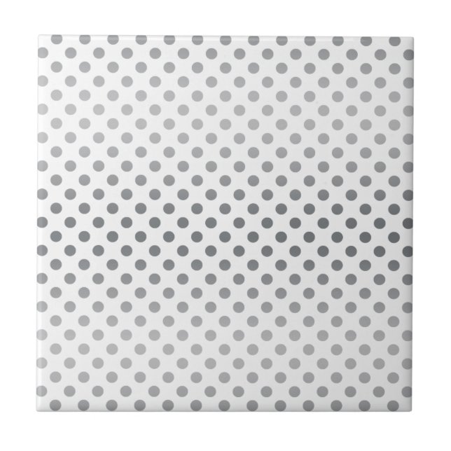 Silver Gradient Polka Dots by Shirley Taylor Tile (Front)