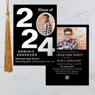 Silver Graduation Announcement & Party Invitation