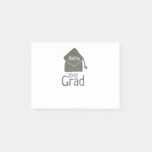 Silver graduation cap glitter add name grad year c post-it notes