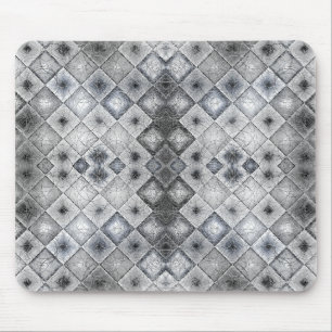Silver & Gray Geometric Abstract Lattice Texture Mouse Pad