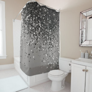 Silver Gray Glitter #1 #shiny Shower Curtain
