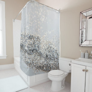 Silver Gray Glitter #2 Shower Curtain