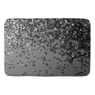 Silver Gray Glitter #4 (Faux Glitter) #shiny #art Bath Mat