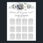Silver Gray Ivory  Winter Wedding Seating Chart<br><div class="desc">Elegant floral winter wedding seating chart features elegant gray ,  ivory and silver watercolor flower bouquet frosty-hued greenery. Please contact me for any help in customization or if you need any other product with this design.</div>