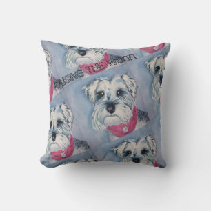 SILVER GRAY SCHNAUZER CUSHION