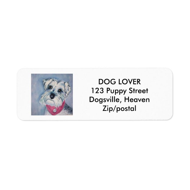 SILVER GRAY SCHNAUZER RETURN ADDRESS LABEL (Front)