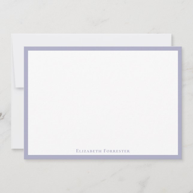 Silver Gray Simple Minimalist Border Note Card (Front)