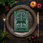 Silver Green Royal Mediaeval Sword Wedding  Table Number<br><div class="desc">Celebrate your special day with this Royal Mediaeval Sword Wedding design. The silver in this item is NOT real foil. Items are printed exactly as they appear on your screen when you add to the cart, so personalise and add each table number that you need to your cart individually. Matching...</div>