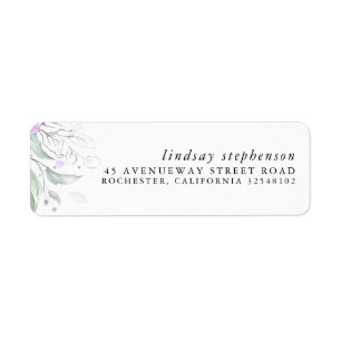 Silver Greenery Elegant Modern Label Return Address Label