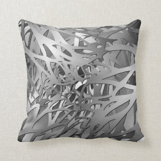 Silver & Grey Abstract Branches Cushion