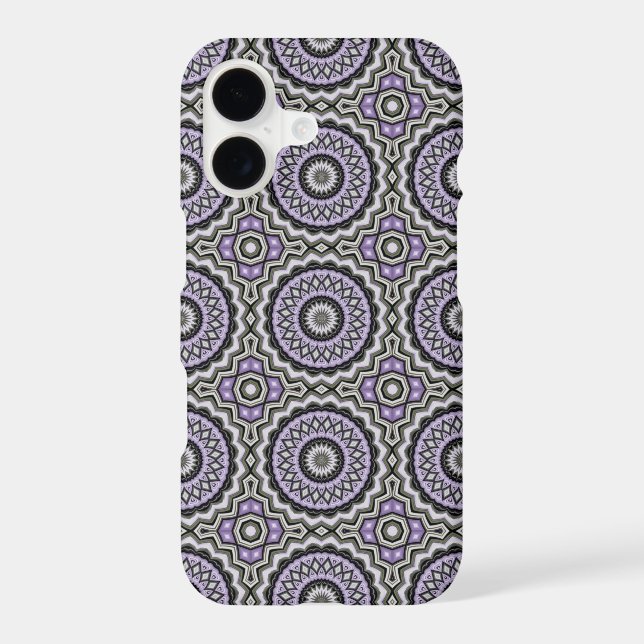 Silver Grey And Lilac Bold Circle Pattern (Back)
