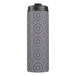 Silver Grey And Lilac Bold Circle Pattern Thermal Tumbler