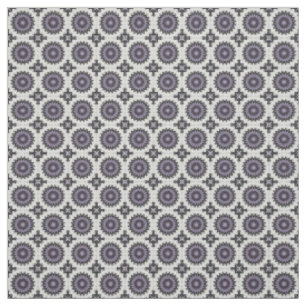 Silver Grey and Lilac Bold Repeat Tile Pattern Fabric