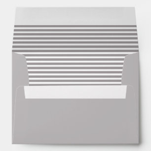 Silver Grey and White Striped Envelopes