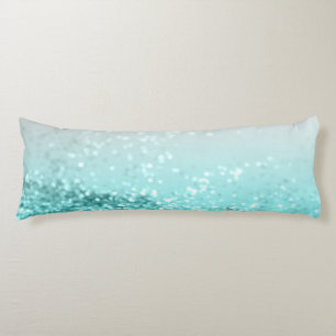 Silver Grey Aqua Teal Ocean Glitter #1 Body Cushion