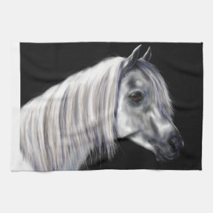 Silver Grey Arabian Horse Tea Towel