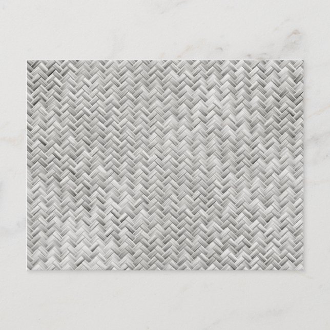 Silver Grey Basket Weave Geometric Pattern Postcard (Front)