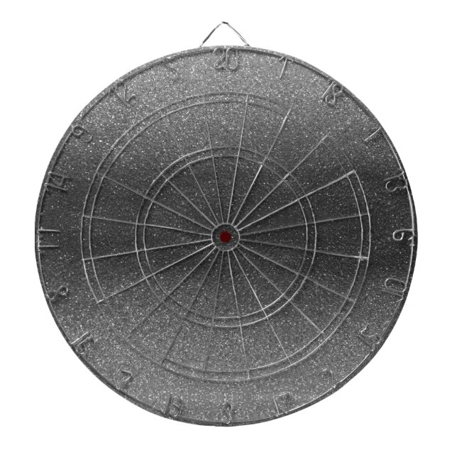 Silver Grey Black Glitter Ombre Stylish Glamour Dartboard (Front)