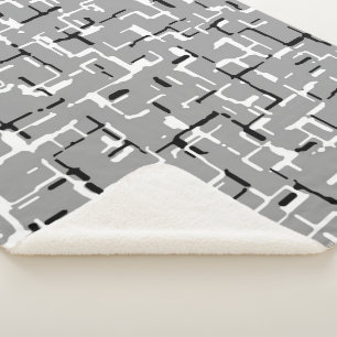 Silver Grey Black White Sherpa Blanket