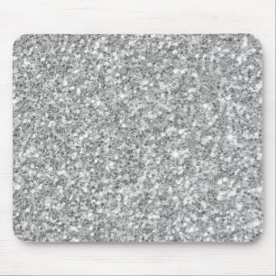 Silver Grey Bling Glitter Mouse Pad