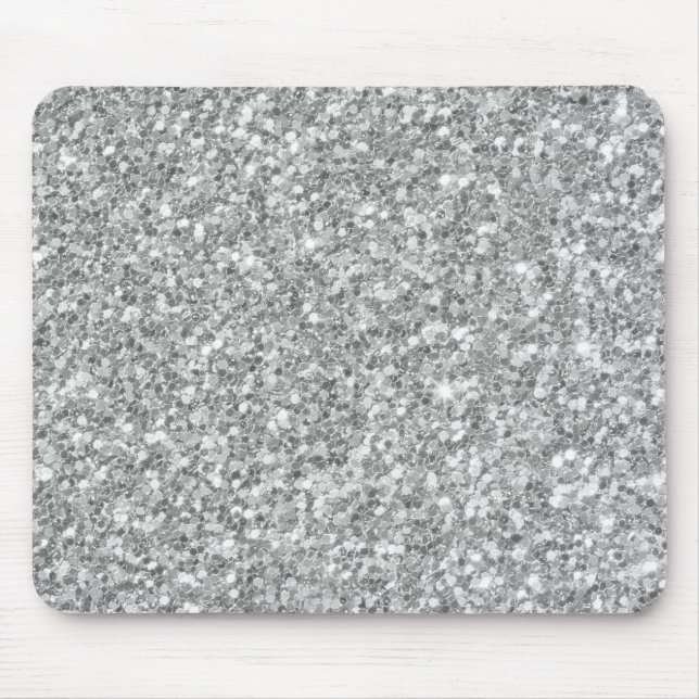 Silver Grey Bling Glitter Mouse Pad (Front)