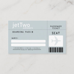 Silver Grey Boarding Pass Escort/Seating Card
