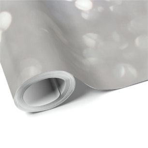 Silver Grey Bokeh Elegant Congratulations Custom Wrapping Paper