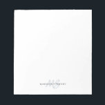 Silver Grey Brush Script Monogram Modern Trendy Notepad<br><div class="desc">Silver Grey Brush Script Monogram Modern Trendy Notepad</div>