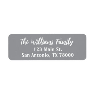 Silver Grey Christmas Return Address Label