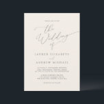 Silver Grey & Cream Minimalist Wedding Invitation<br><div class="desc">Beautiful silver grey minimalist wedding invitation with a romantic cream background. Fully customisable with names,  dates,  location and colours to match your wedding theme.</div>