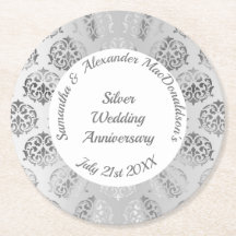 Silver grey damask wedding or anniversary