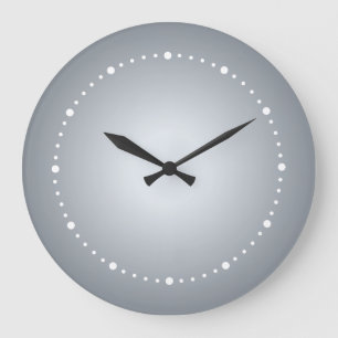 Silver Grey Deep to Light Tones Large Clock