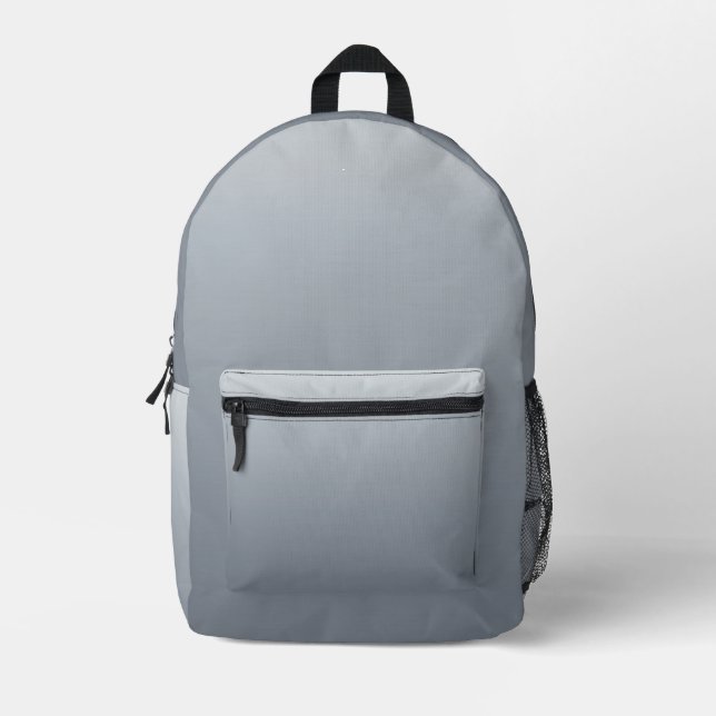 Silver Grey Deep to Light Tones Printed Backpack (Front)